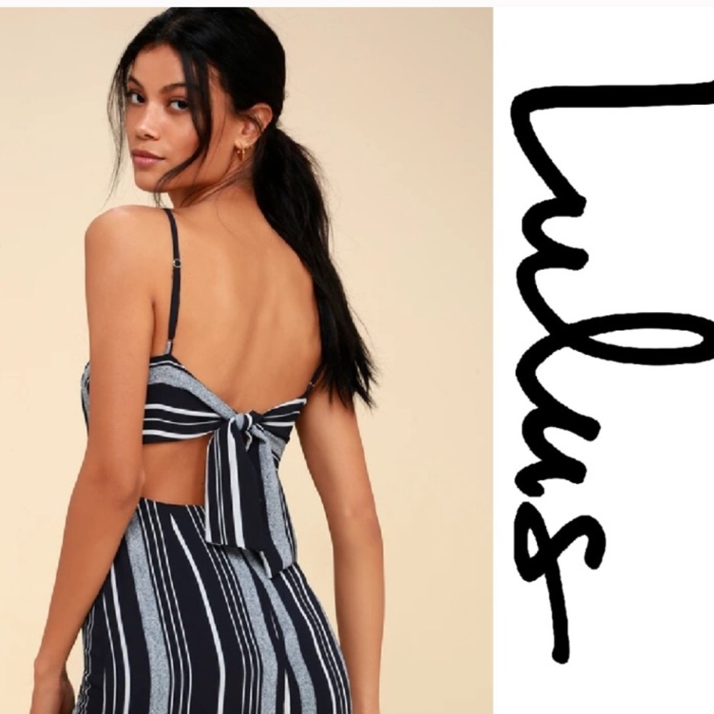Lulus NWOT Navy Striped Mini Dress